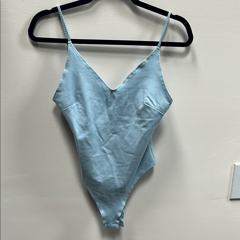 Light Blue Spaghetti Strap Bodysuit